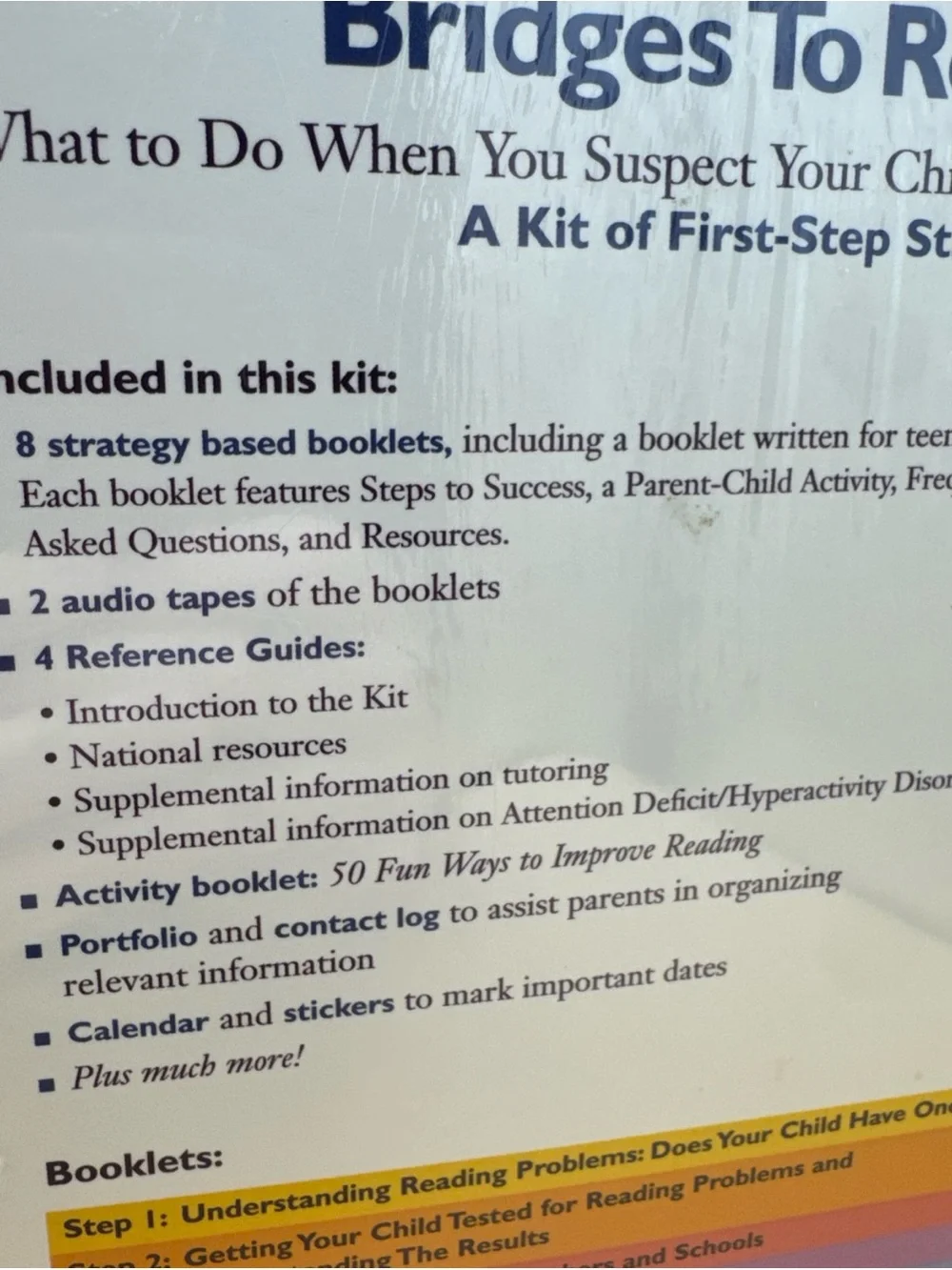 Bridges To Reading- A Kit Of First Step Strategies New Sealed